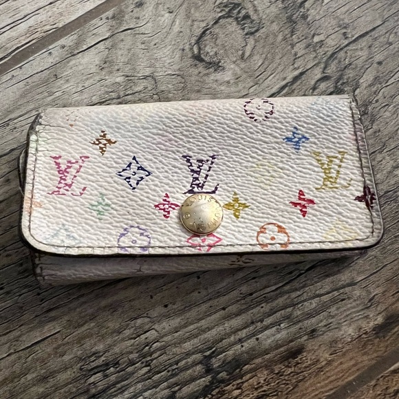 Louis Vuitton Bags Louis Vuitton Murakami White Key Holder Wallet